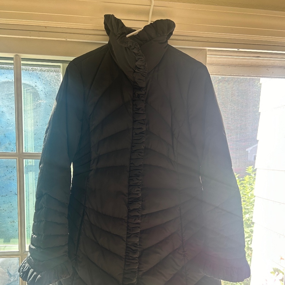 Moncler Black Ruffle Coat